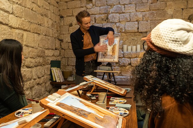 Cinematic Watercolor Workshop and Tea Experience at Boma Café - A creative stop near Saint-Étienne-du-Mont