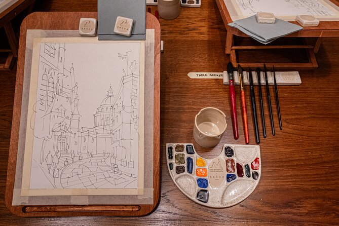 Cinematic Watercolor Workshop and Tea Experience at Boma Café - The framed painting and CREAA tote bag
