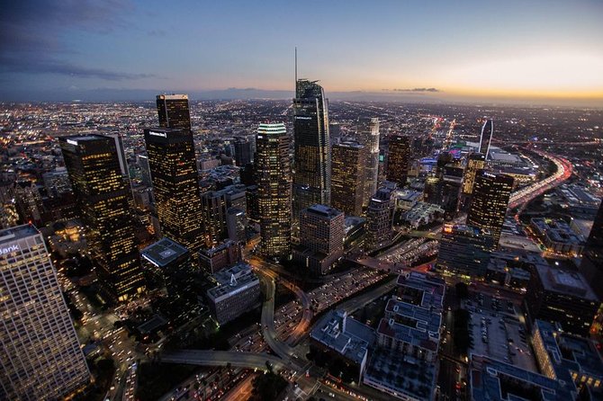Hooray for Hollywood 35-Minute Helicopter Tour - Sunset Boulevard and the freeway across the mountains