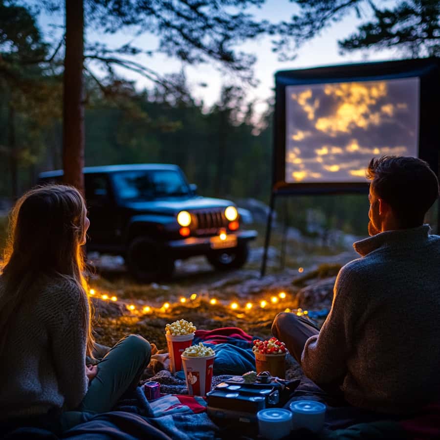 Las Vegas: Couple's Movie Night in the Mountains - A private cinema in the back of a jeep