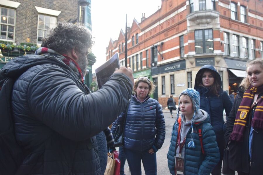 London: Guided Harry Potter Bus Tour of Locations - Walking toward the Leaky Cauldron