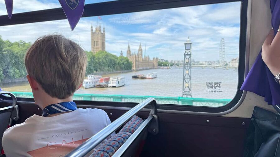 London: Guided Harry Potter Bus Tour of Locations - Riding the purple bus through central London