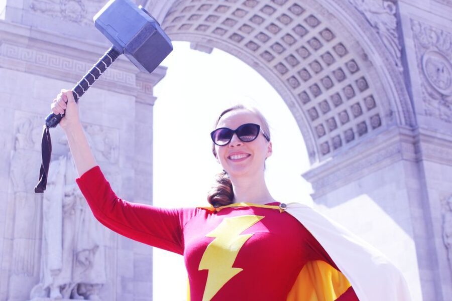 NYC: Bus Tour to Superhero Film Locations - Times Square starts the superhero trail
