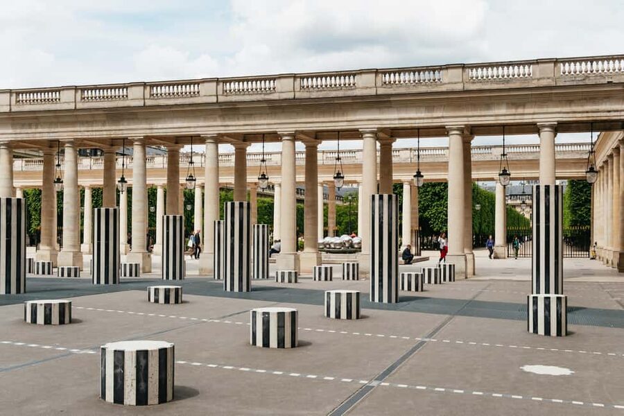 Paris: Emily TV Show Locations Guided Walking Tour - The Colonnes de Buren, Paris’s striped photo stop